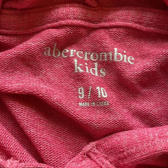 Abercrombie Kids Light Heathered Pink Hooded Top With Lace Trim 9/10 Girls Large - Picture 4 of 6